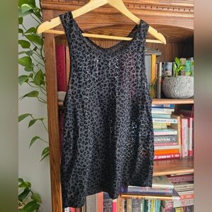 🌙 Black Leopard Mesh Tank